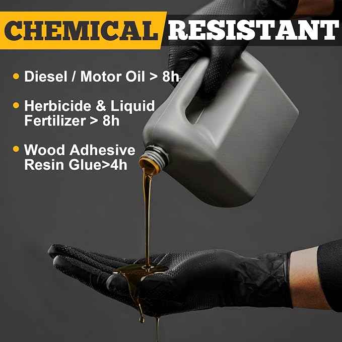 Industrial Black Nitrile Diamond Texture Grip Disposable Gloves