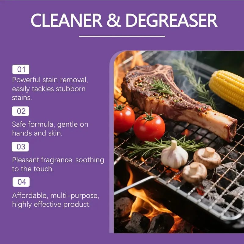 🔥Hot Sale 50% off💧120ML BBQ Non-toxic, Heavy Duty, No Residue Grill Cleaner Degreaser Spray