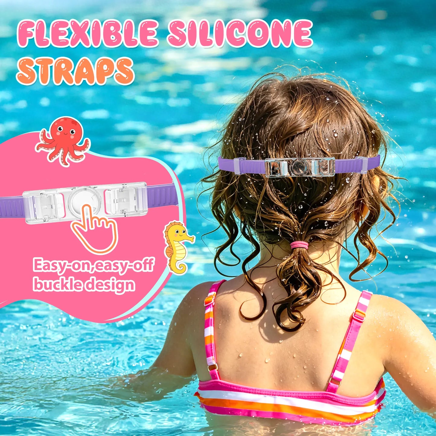 Kids Swim Goggles - UV Protection & Anti-Fog
