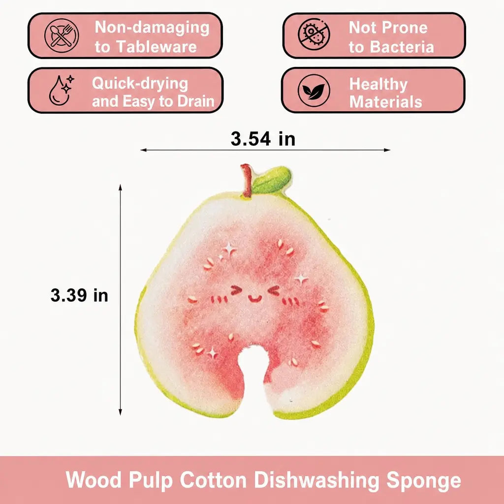 3-Pack Compressed Cellulose Sponges, Fruit-Shaped Natural Pop-Up Dish Sponges ✅