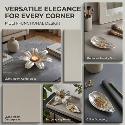 🌸 Vintage Flower Ashtray & Candle Holder – Sculptural Elegance