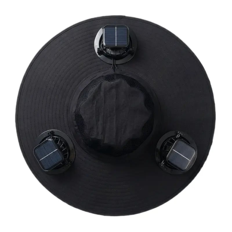 🔥2026 New 3-Solar-Fan Cooling Hat — UPF50+ Sun Protection, Triple-Power Rechargeable, & Water-Resistant