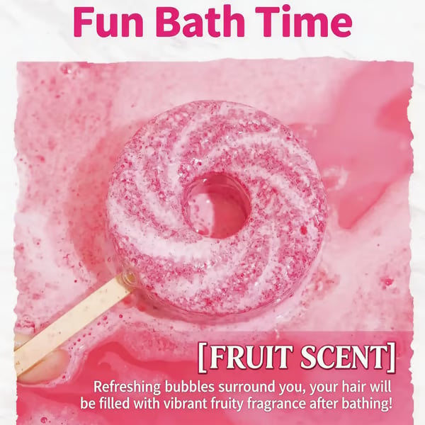 💞50K+ SOLD!🔊 50% OFF! 🍭Reusable Cute Lollipop Bath Bomb,Colorful Bubble Bath Ball for Fun Bath Time