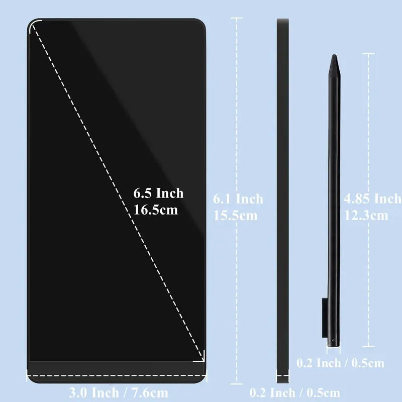 6.5-Inch Full Screen LCD Writing Tablet, Portable Reusable Mini Digital Notebook