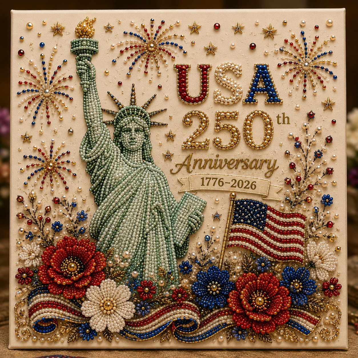 USA 250th Anniversary DIY Pearl Painting Kit ✨❤️‍🔥