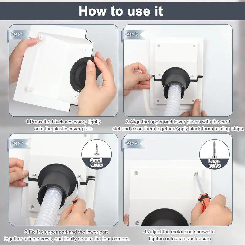 Wall Penetration and Line-Set Cover Kit, Separable AC Line Setting Wall Cover Plate Kit with Soft Gasket