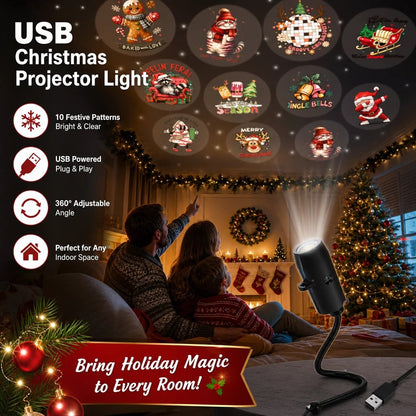 🎄✨Plug-&-Play-HD-Weihnachtsprojektor – 6 oder 10 festliche Szenen