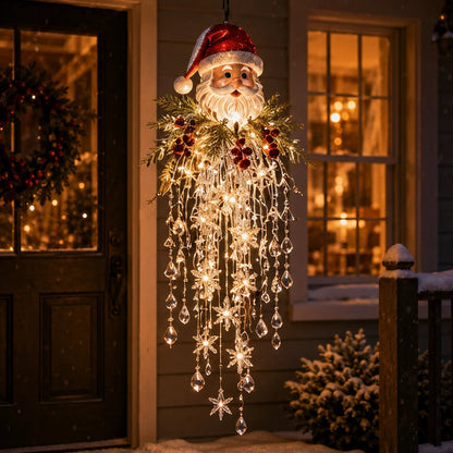 Crystal Cascade Christmas Light™ – Hängande LED-dekoration för verandan: snöflingor och kristaller ✨❄️