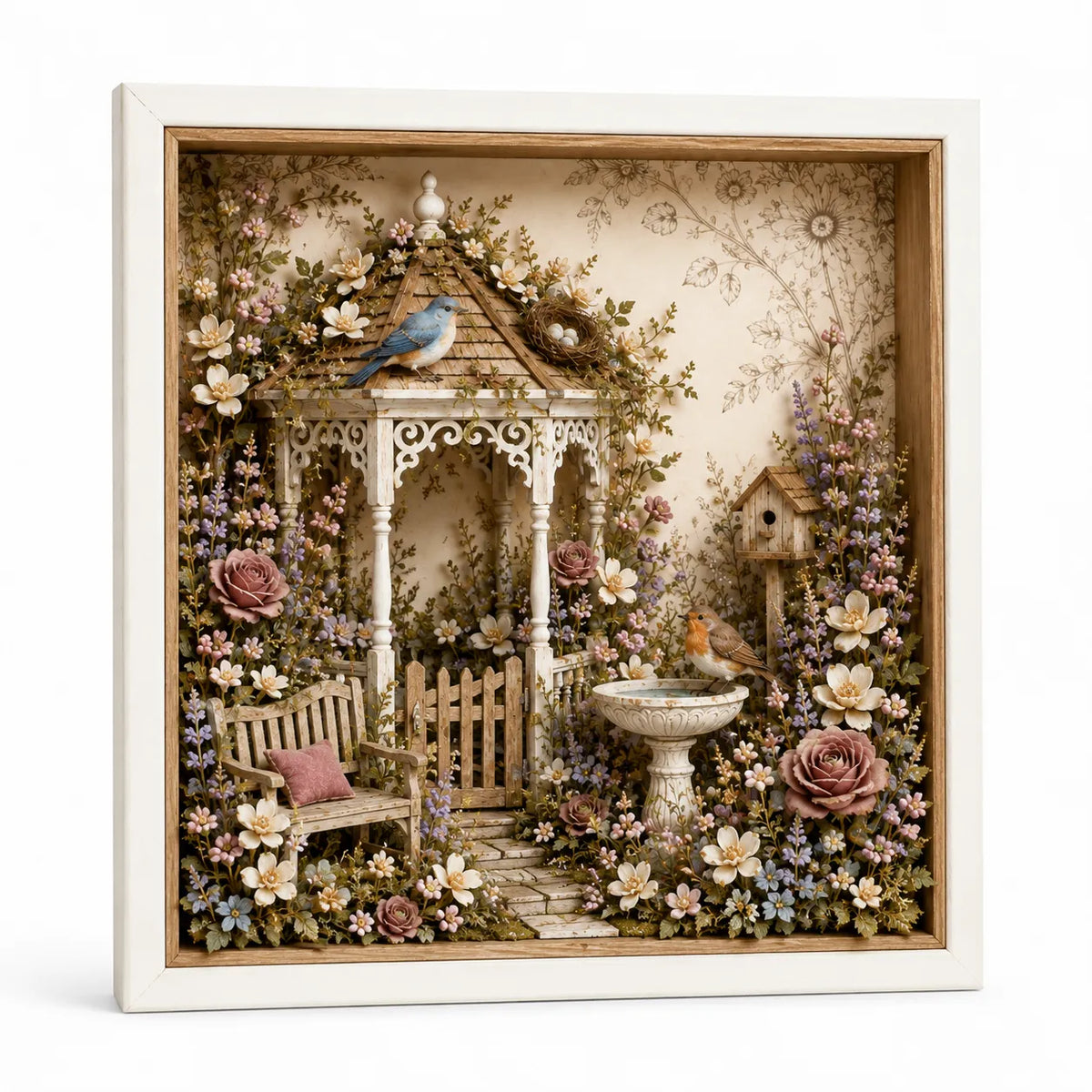 🌷DIY English Cottage Garden Shadow Box Kit  Flat acrylic version