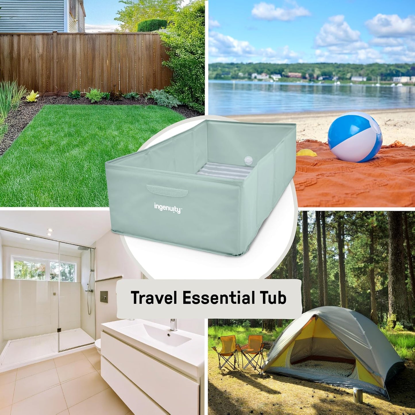 Foldable Portable Toddler Bath Tub, Indoor & Outdoor Travel Baby Bathtub 🛁👶