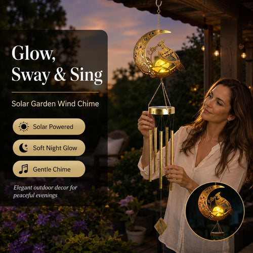 🌙✨ Moon Courtyard Solar Wind Chime