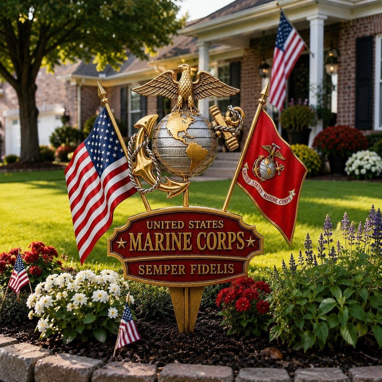 🏆Last Day Promo: 49% OFF 🎖️-US Marine Corps Semper Fidelis Tribute Garden Stake - ✈️Buy 2 Free Shipping Today!