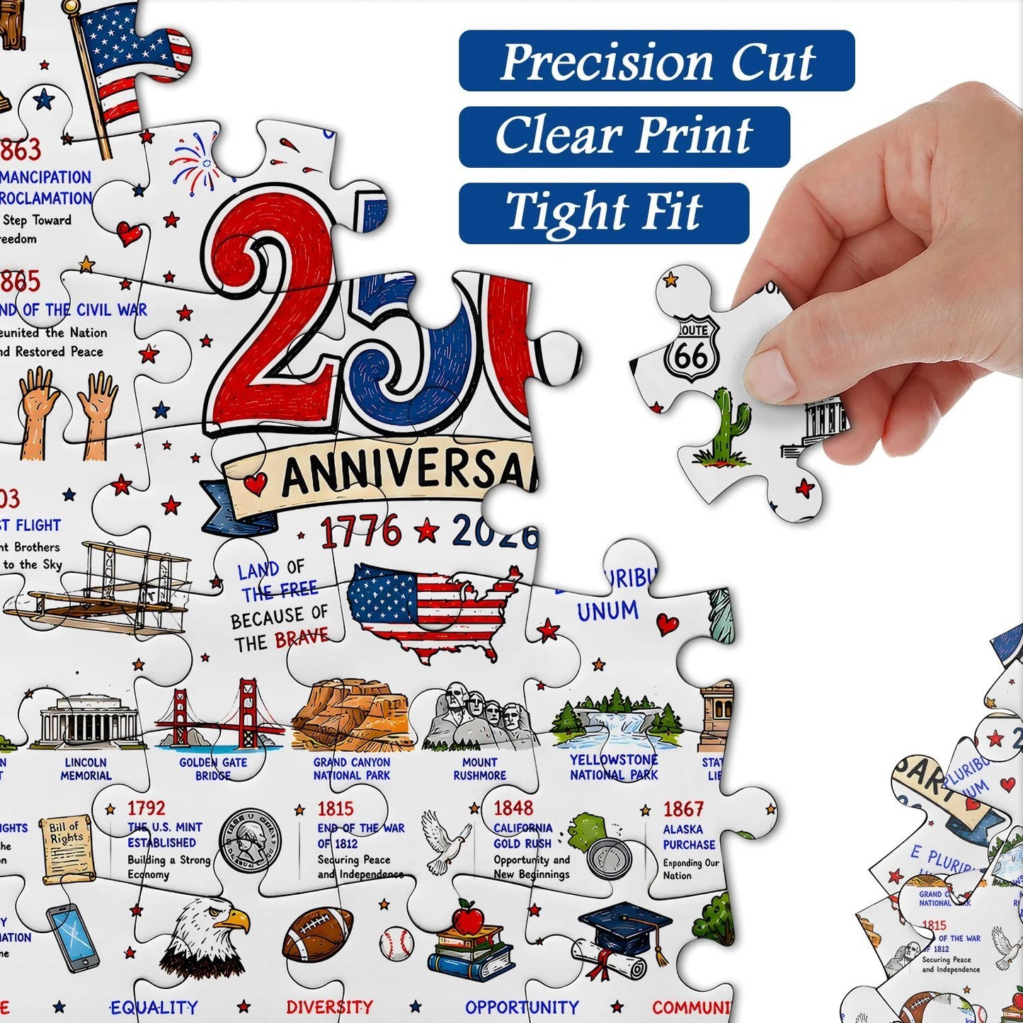 🧩 Patriotic America Jigsaw Puzzle 1000 Pieces 🎁Buy 2 Free Shipping
