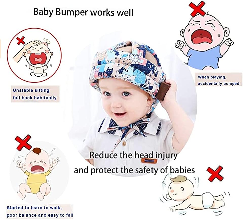 Baby Safety Anti-Collision Hat, Head Protector,Breathable Washable All-Season Cap