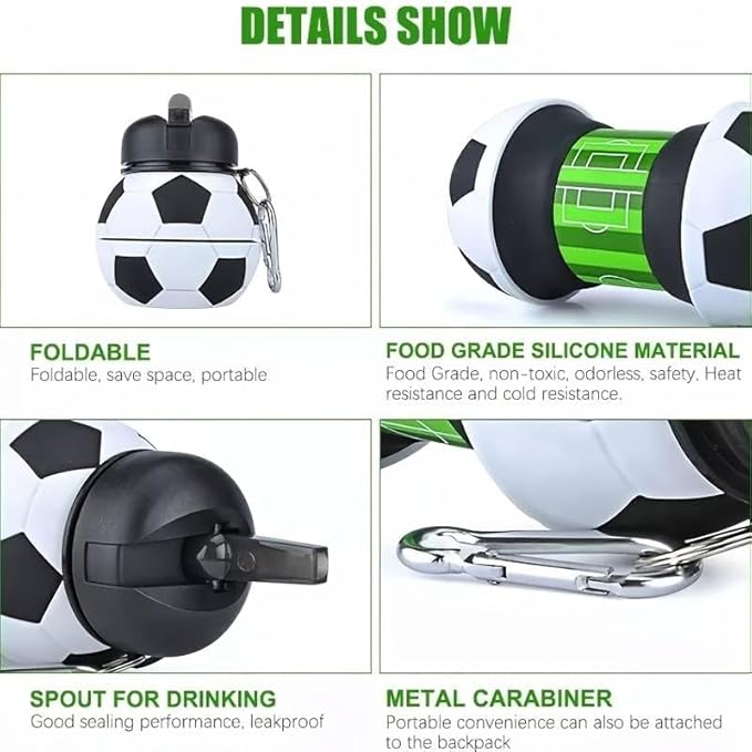 ⚽BPA-Free Football Foldable Cup, Perfect Summer Outdoor Must-Have✨
