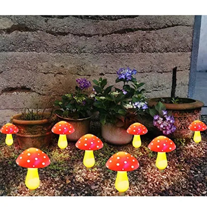 🍄Adorable Fairy Tale Red Mushroom Solar Lights - Ideal for Enchanting Garden Decor & Whimsical Night Atmosphere