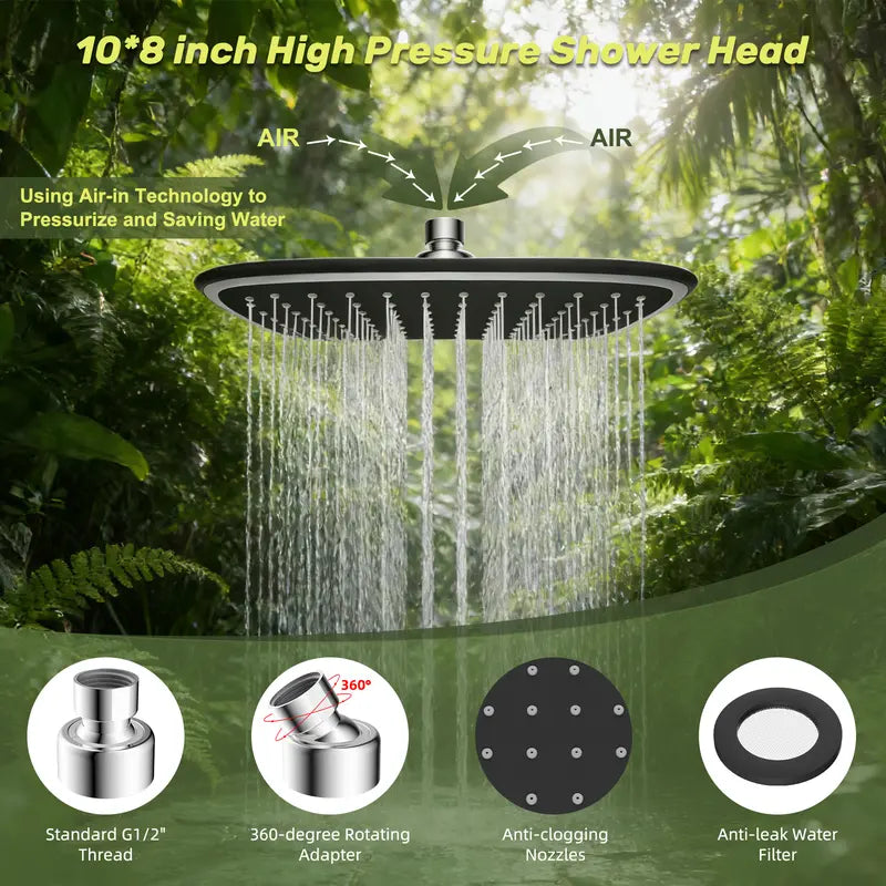 🚿 Luxury 3-Way Rainfall Shower Head Combo System 🚿