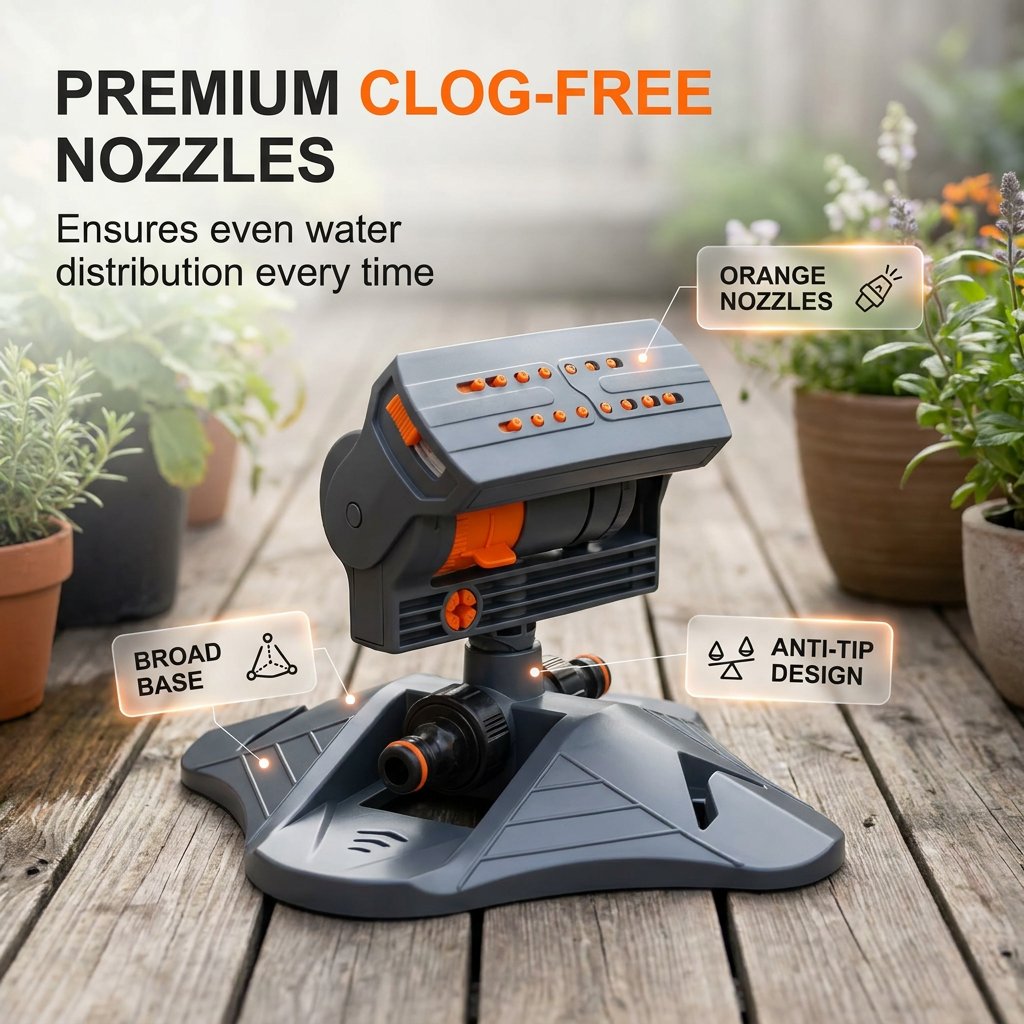 💦 Adjustable Oscillating Sprinkler Wide Coverage