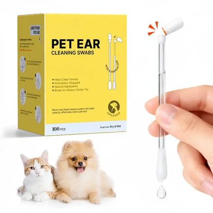 ✨Pet Ear Cleaning Swabs – 100 Pack, Gentle & Alcohol-Free for Dogs & Cats