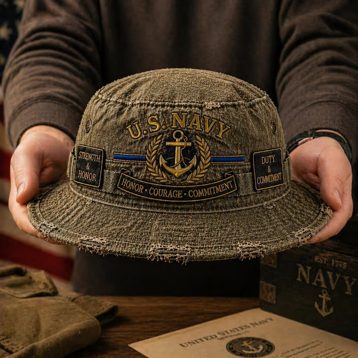 🏆Last Day Promo: 50% OFF - U.S. NAVY “Honor · Courage · Commitment” Boonie Hat