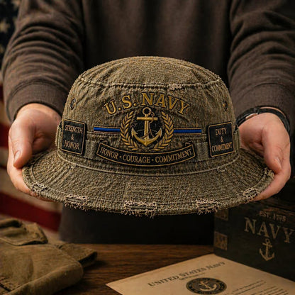 🏆Last Day Promo: 50% OFF - U.S. NAVY “Honor · Courage · Commitment” Boonie Hat