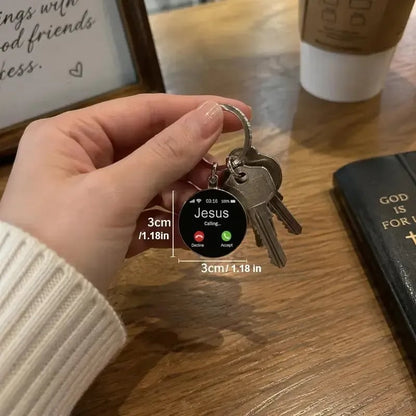 ✝️Jesus Calling Keychain, Christian Key Ring Gift, Faith Inspirational Keychain, Religious Gift for Men Women