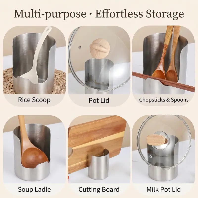 ✨LAST DAY 49% OFF 🍴Stainless Steel Utensil Organizer | Keep Your Kitchen Counter Clean & Stylish