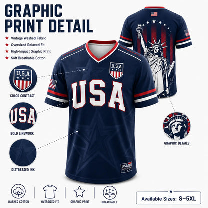 🇺🇸 USA Liberty Soccer Jersey – Patriotic American Flag V-Neck Football Shirt