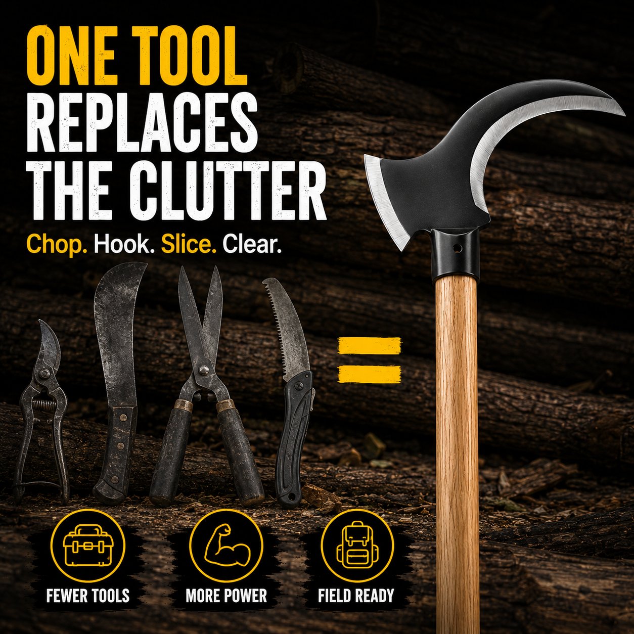 Dual-Head Clearing Axe & Sickle