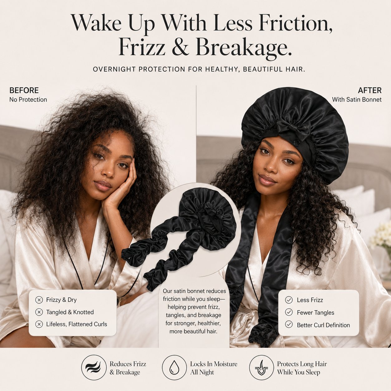 BUY 1 GET 1 FREE🔥 Silk Bonnet for Long Curly Hair