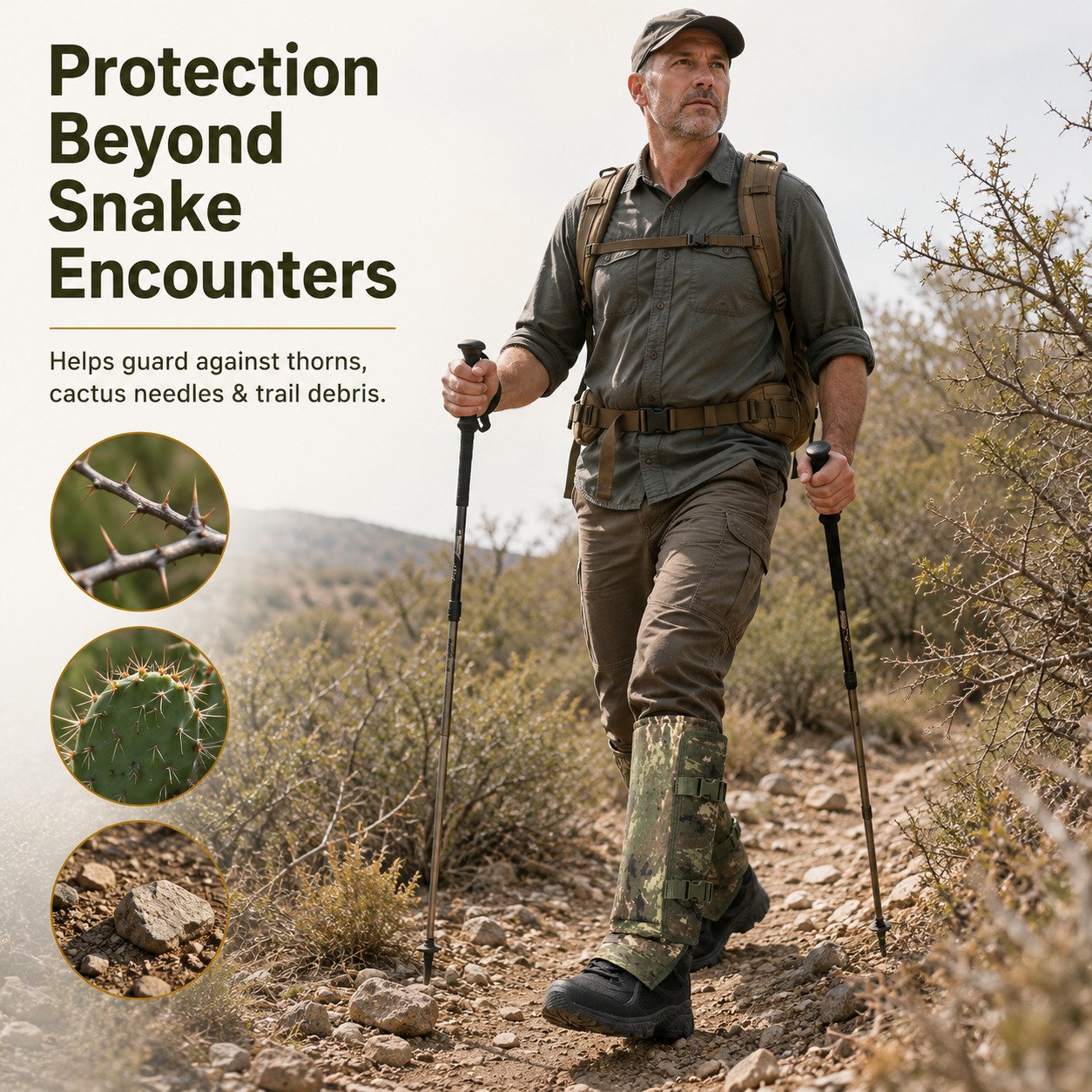🐍🛡 Reinforced Lower Leg Protection Gaiters – 1000D Outdoor Leg Guards for Hiking & Hunting ⛰️