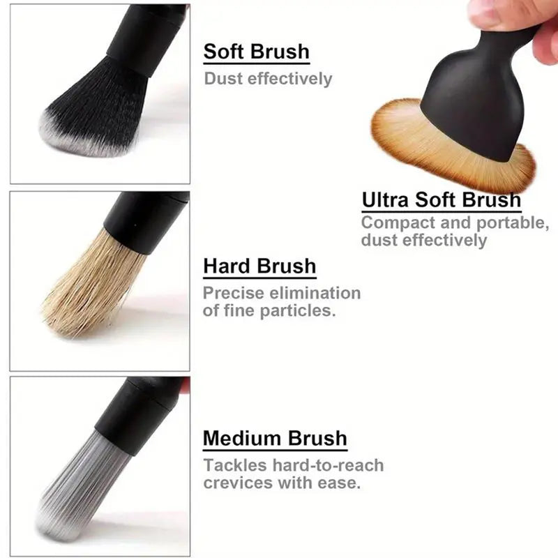 4-Pack Car Detailing Brushes – Soft & Scratch-Free