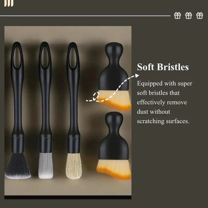 4-Pack Car Detailing Brushes – Soft & Scratch-Free
