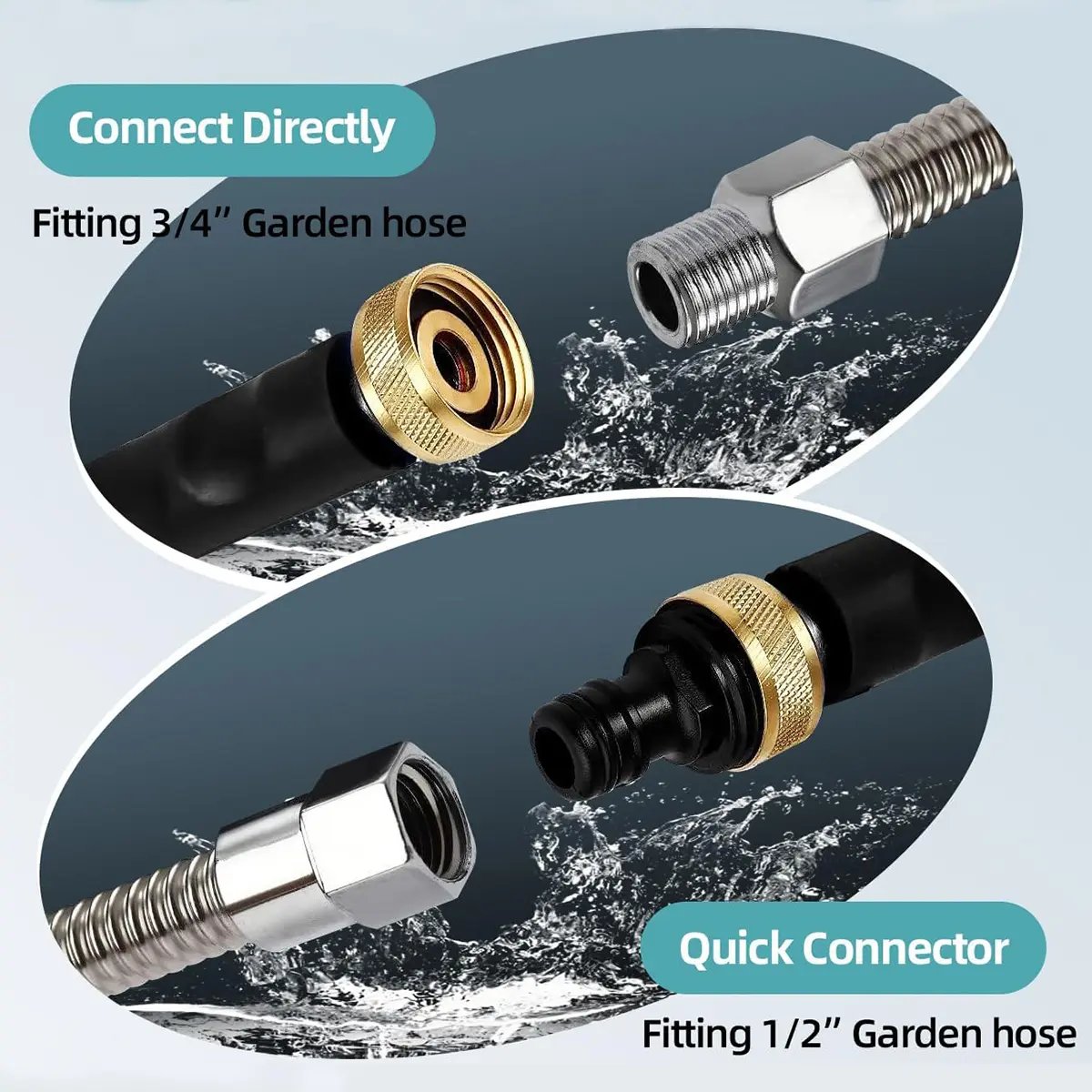 Hydro Jet Power Washer Wand for Garden Hose - Heavy-Duty Metal High-Pressure Sprayer with 2 Nozzle Tips & Leak-Proof Quick Connectors