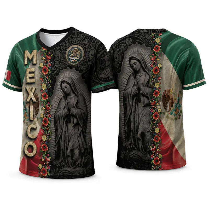 🇲🇽✨ MEN'S MEXICO OUR LADY OF GUADALUPE V-NECK SHIRT