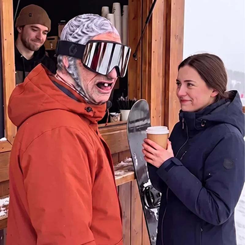 Realistic Face Balaclava – Funny Ski & Snowboard Mask for Cold Weather Adventures, Unisex Adult One Size (21-24') ⛷️