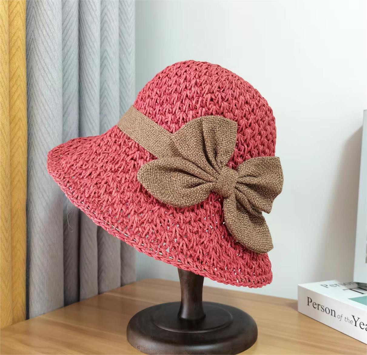 👒Elegant Crochet Straw Hat with Ruffle Detail