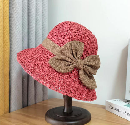 👒Elegant Crochet Straw Hat with Ruffle Detail