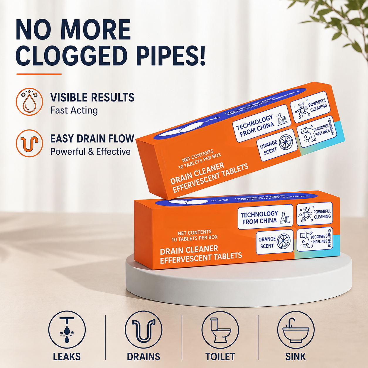 🔥LAST DAY ONLY | 24% OFF🔥Kitchen Bathroom Drain Odor Eliminating Effervescent Tablets