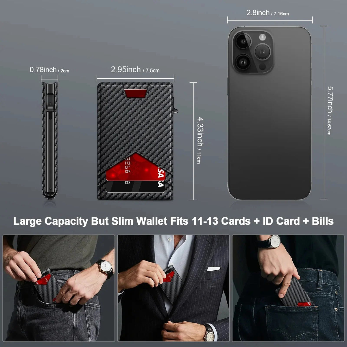🎁⚡Black Friday Mega Deal✨Men's RFID Minimalist Bifold Wallet💳
