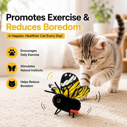 🎁50K+ SOLD! Almost Gone✨🦋 Fluttering Electric Butterfly Cat Toy | Interactive Moving Playmate for Indoor Kitties