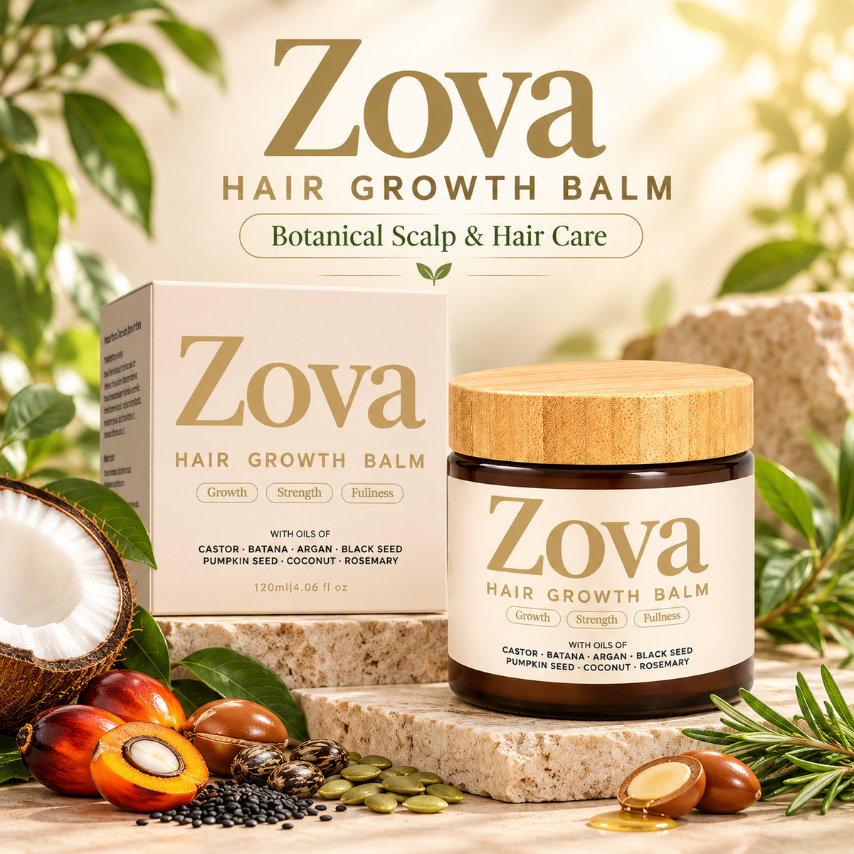 🌿✨ Nourish Your Scalp, Love the Look of Your Hair – Zova Botanical Hair Balm