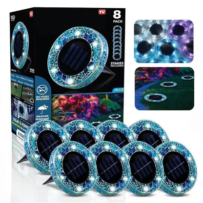 ✨Solar Outdoor Mosaic Disk Lights, Waterproof Pathway LED Light