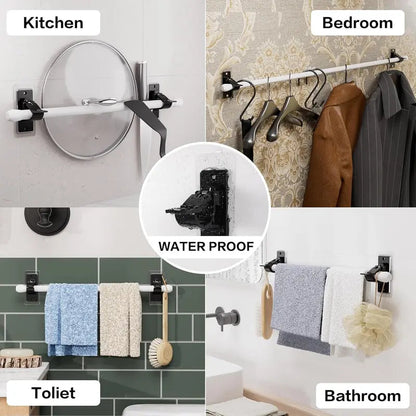 No-Drill Curtain Rod Brackets – Easy Peel & Stick, 4-Pack
