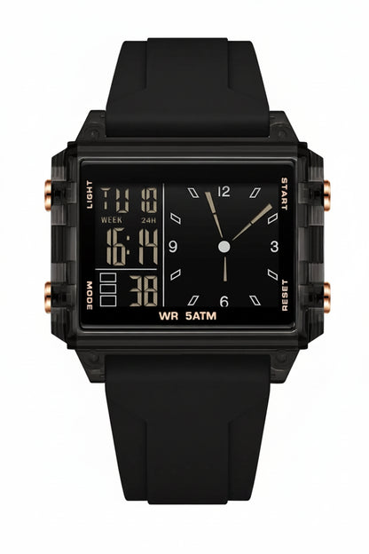 Analog-Digital Sport Watch – Waterproof, Luminous & Multi-Function