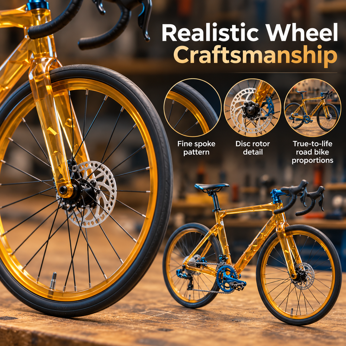 💎🚴 Transparent Mini Road Bike Model – DIY Assembly Kit & Desk Display