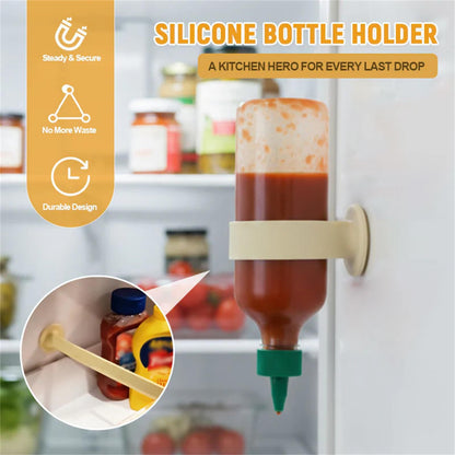 Portable silicone wall-mounted sauce bottle holder