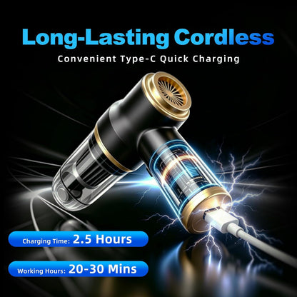15kPa Car Vacuum, Handheld Vacuum Cordless with Blow & Suction, Heavy-Duty Cordless Vacuum Cleaners for Car Detailing, Pet Hair and Office, Portable Cordless Vacuum Cleaner with Washable Filter