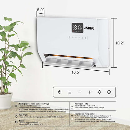Black Friday Early Bird Deals-Wall-Mounted Space Heater with Thermostat and Remote Control