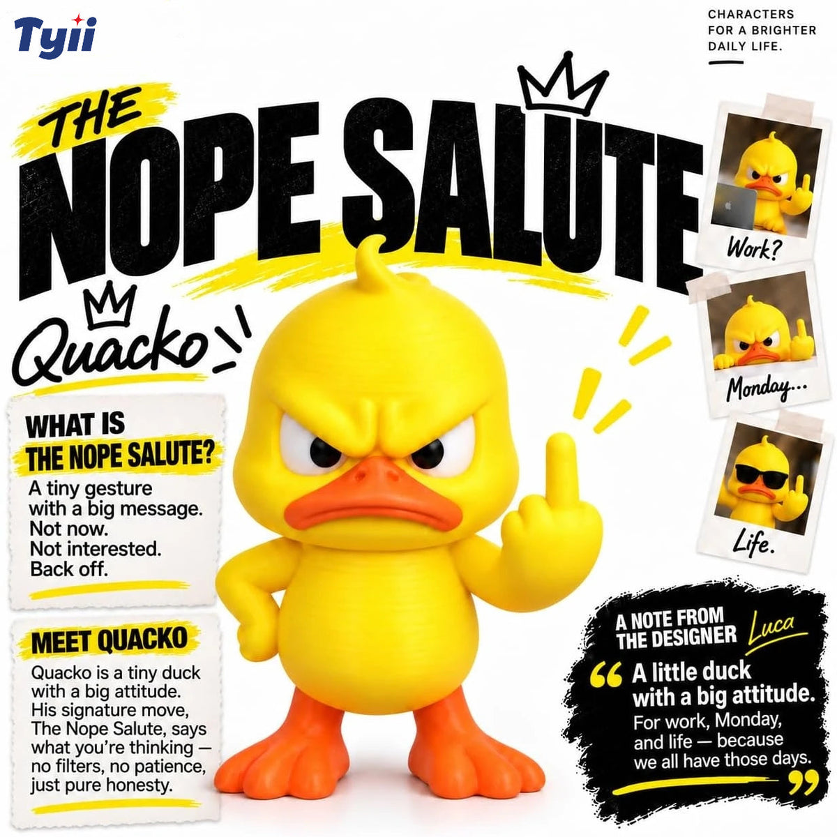 Funny Angry Duck Figurine
